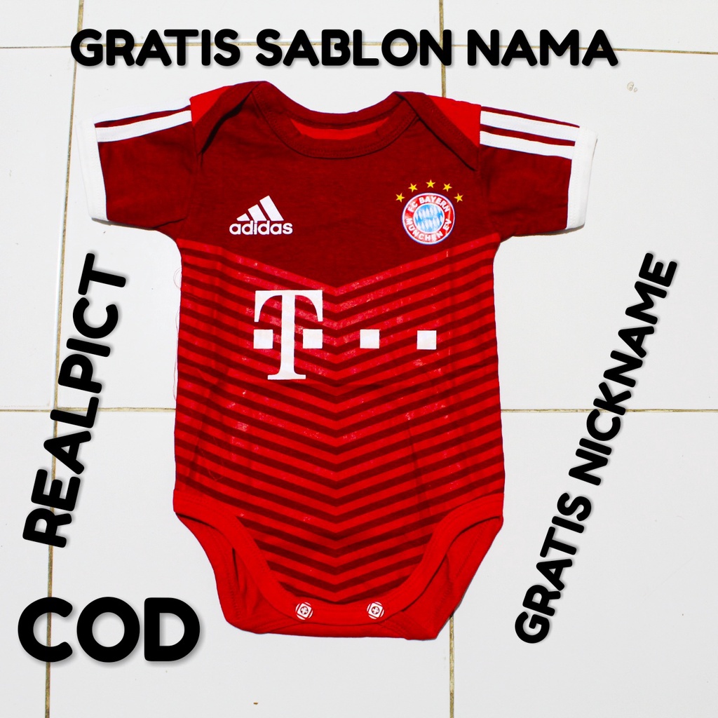 JUMPER BAYI BAJU BOLA BAYI BAHAN KATUN KWALITAS PREMIUM/baju bola bayi munchen