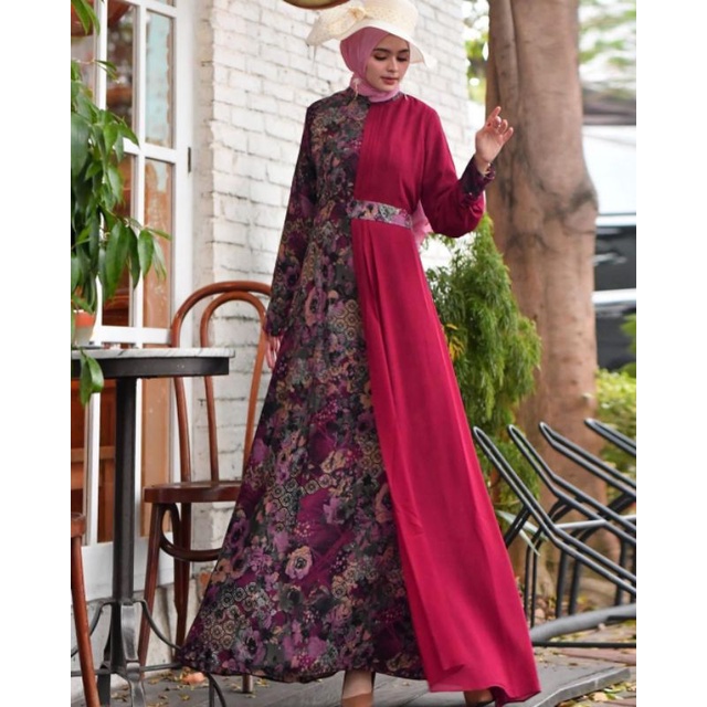 (COD) NEW COLLECTION GAMIS BAHAN ROSEPRINT DAN CERUTI BAJU TRADISIONAL DAN PESTA YANG ELEGAN ORIGINA