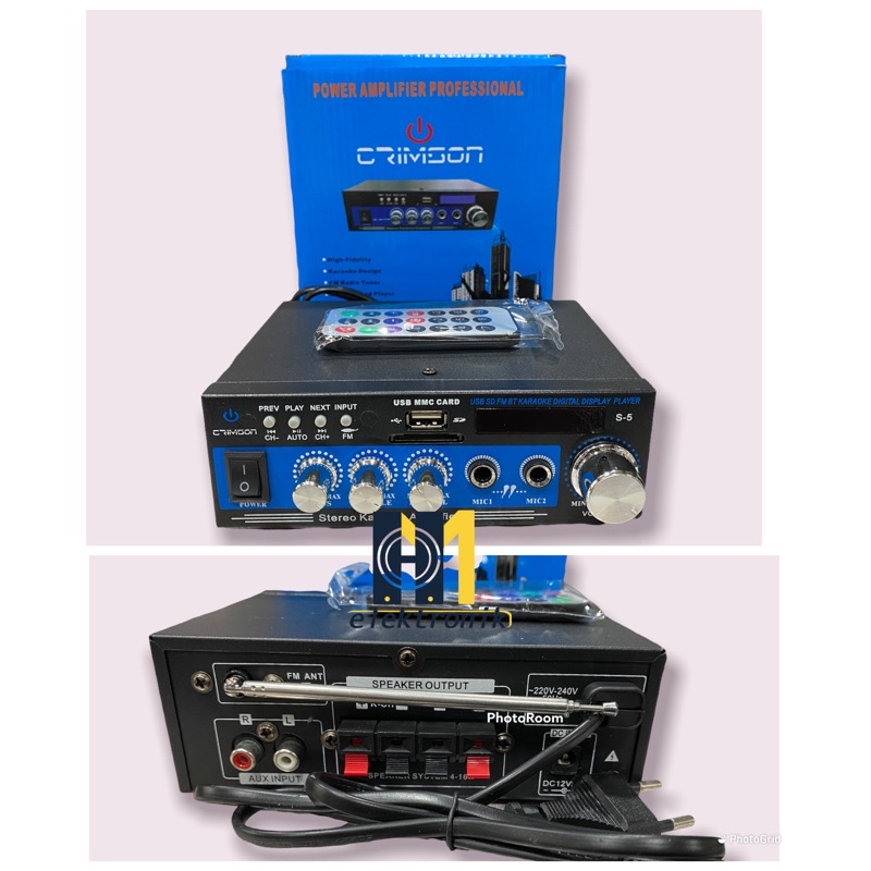 Power Ampli Crimson S - 5 Bluetooth AC/DC karaoke amplifier