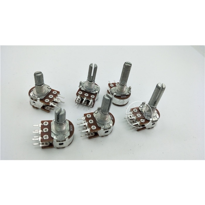 5pcs Potentiometer Ganda RK163G 148 Tipe C50K Gagang Bunga 6 Pin