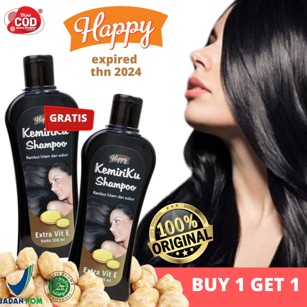 BUY 1 GET 1  Kemiriku Shampo Uban Shampo Kemiri dari Minyak Kemiri Penghitam Rambut Uban Shampo Penyubur Rambut Sampo Kemiri Oil Perawatan Rambut Rontok Happy Kemiriku BPOM HALAL Original