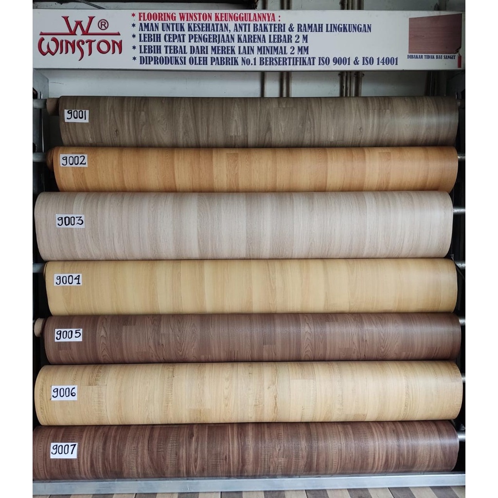 Karpet Vinyl Vinil Lantai Flooring Solid Winston Polyvinyl Chloride karpet lantai tebal motif urat k