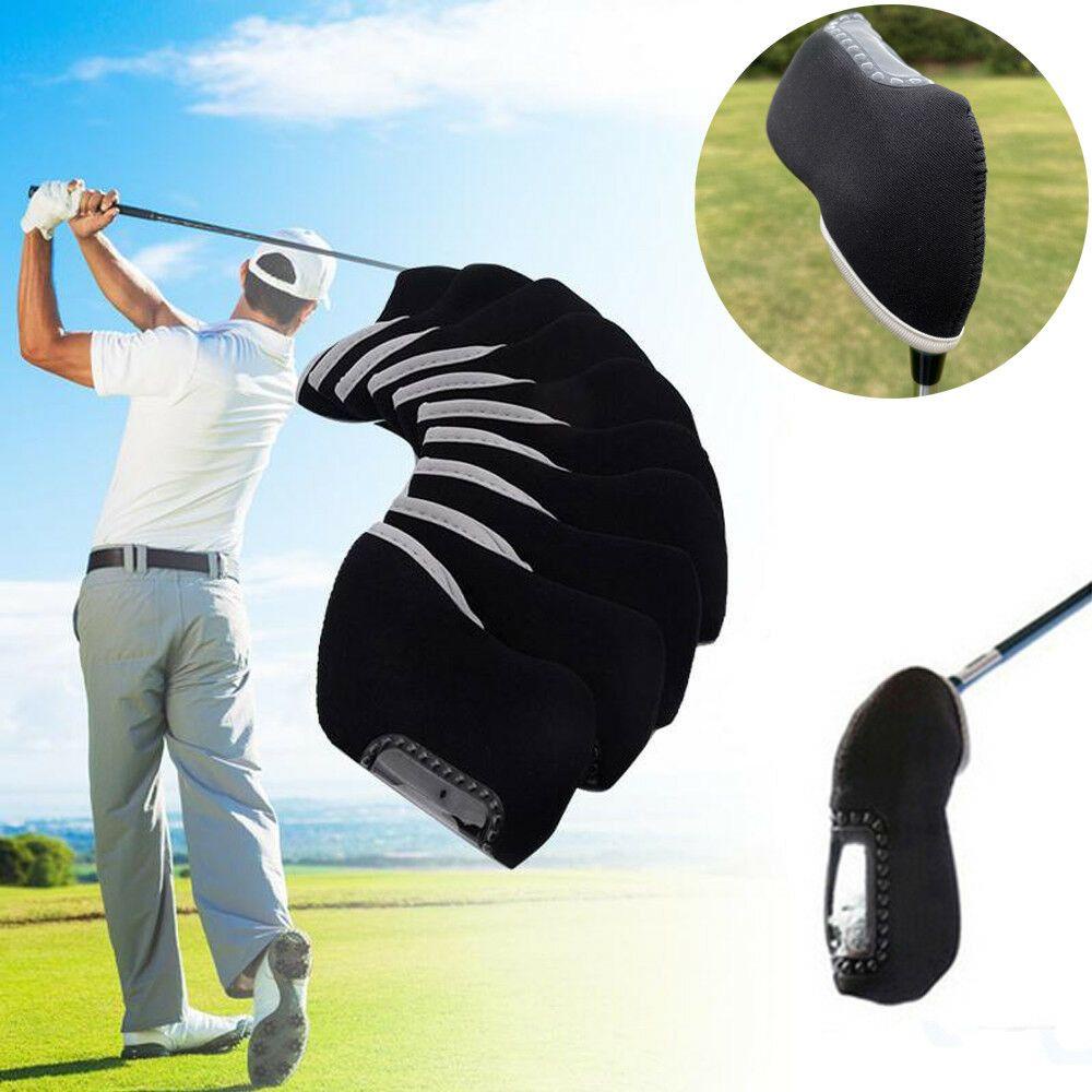 Populer 10PCS Golf Penutup Kepala Besi Aksesoris Praktis Neoprene Golf Rod Sleeve