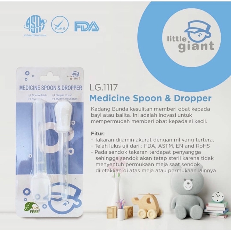 Little Giant Medicine Feed Spoon &amp; Dropper LG1117 - Sendok Obat