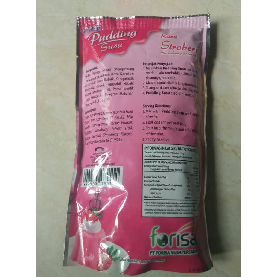 

31.87-Kue- Puding Susu+Nutrijell Rasa Stroberi 145Gr+Bubuk Pudding Instant -Terlengkap-Termurah-