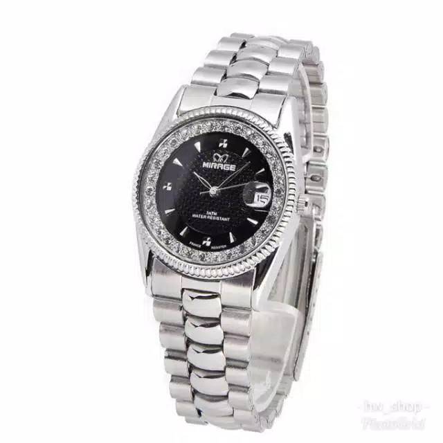 Jam Tangan Wanita Mirage Silver Permata
