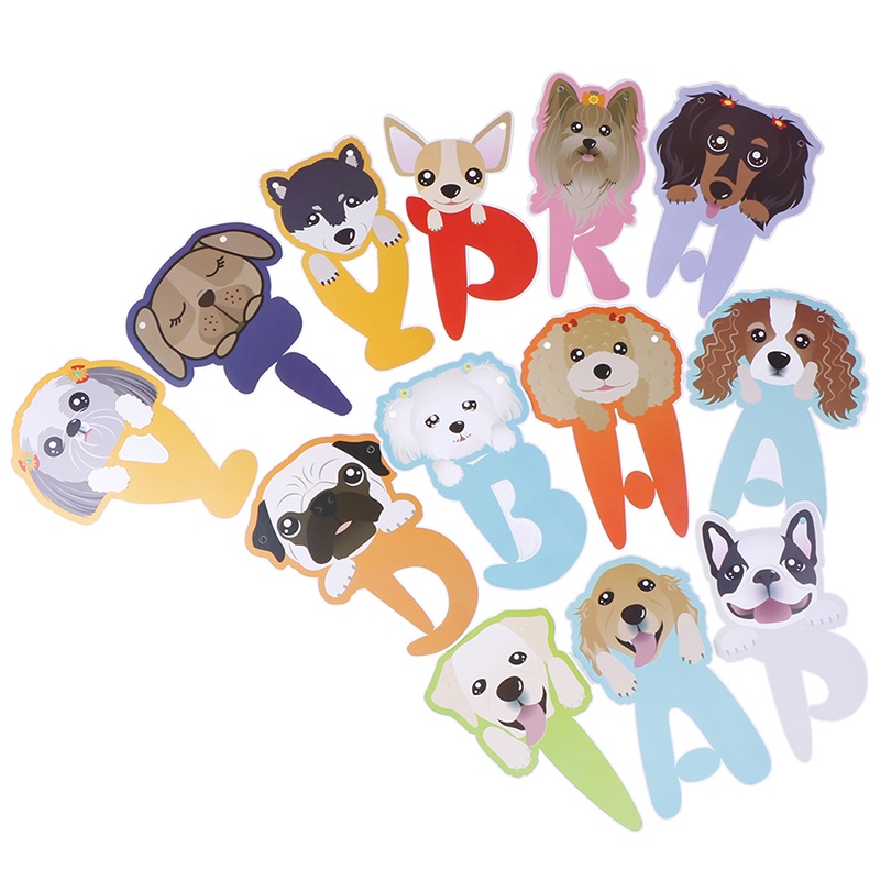 Banner Bunting Garland Desain Anjing Untuk Pesta Pernikahan