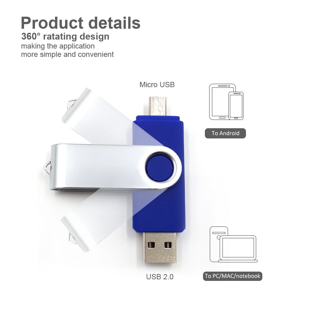 Blue Udisk USB 512GB OTG flash drive 128GB High-speed pendrive smartphone