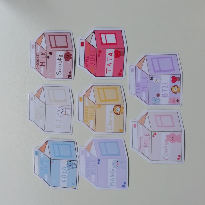 

[ST-14] Sticker Milk Box BT21 Cute Sticker Kotak Susu BT21 Stickers Cute Scrapbook Kpop BT21