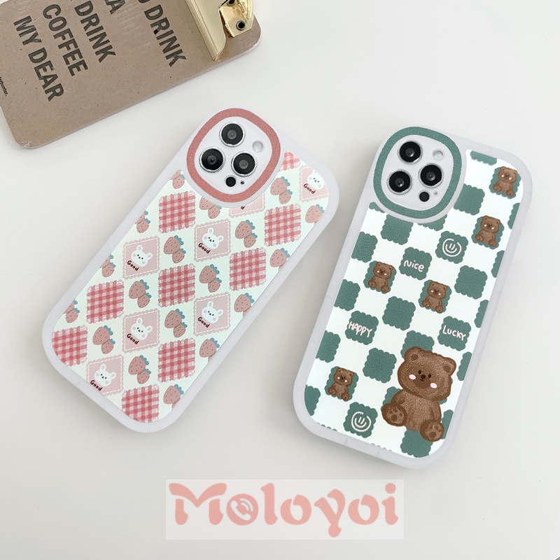 Soft Case Tpu Transparan Motif Kelinci / Strawberry / Beruang Untuk IPhone 11 / 12 / 13pro Max / 7 / 8 / 6 / 6splus / X / XS Max / SE 2020