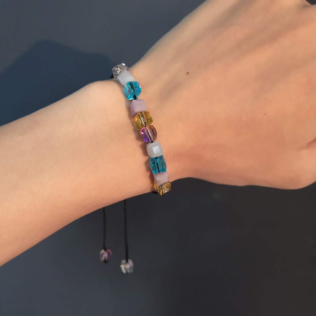 Gelang Kristal Warna-Warni Adjustable Untuk Wanita