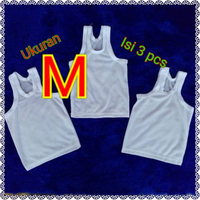 Kaos dalam bayi singlet ukuran M isi 3pcs