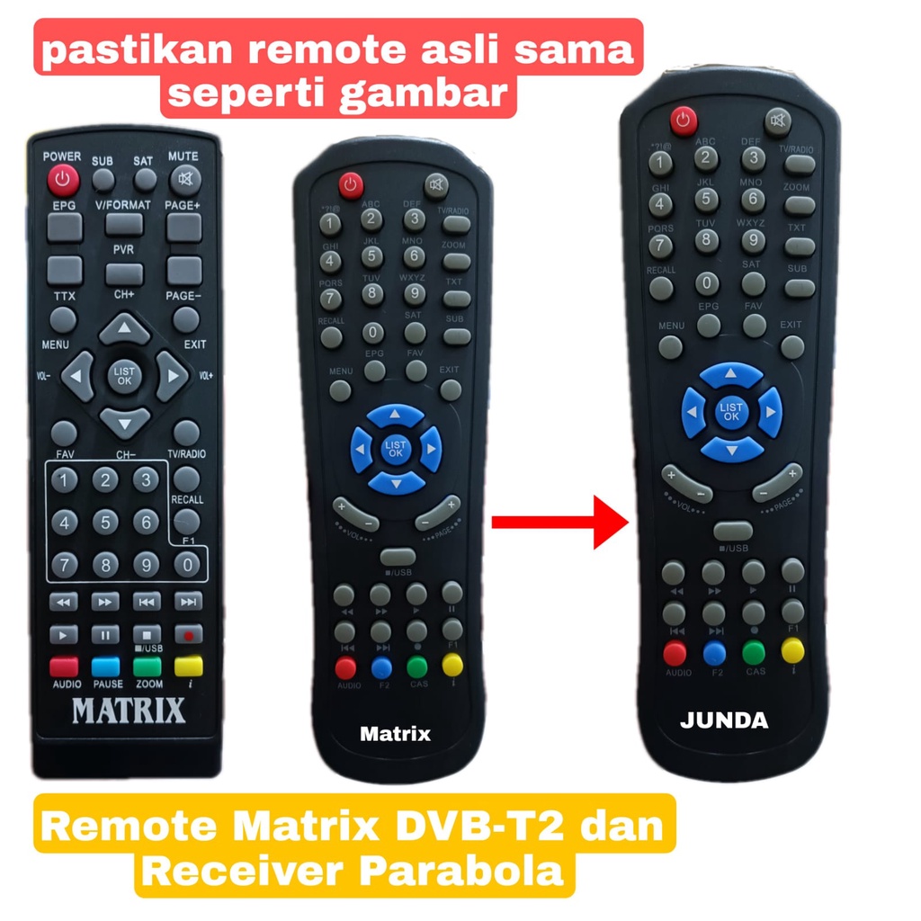 REMOTE RECEIVER PARABOLA MATRIX GARUDA APPLE BIG BURGER NEX PARABOLA JUNDA RM-051 SEPERTI ORIGINAL