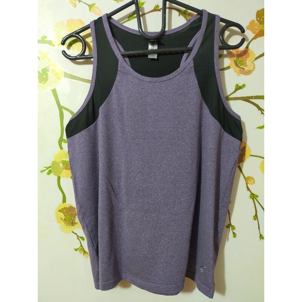 Baju Tanktop Atasan Olahraga Sport Senam Gym ENERGIZED Tanpa Lengan Halus Lentur Sejuk Purple Ungu R