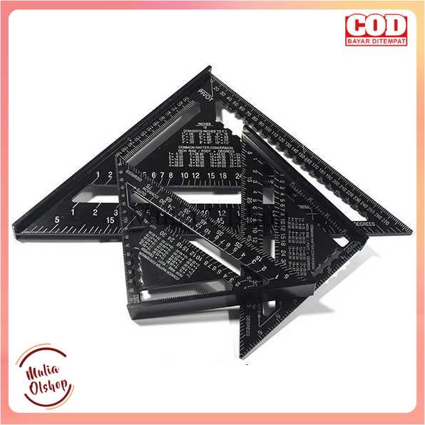 

VKTECH Penggaris Siku Mistar Triangle Ruler Aluminium 7 inch - A10D01