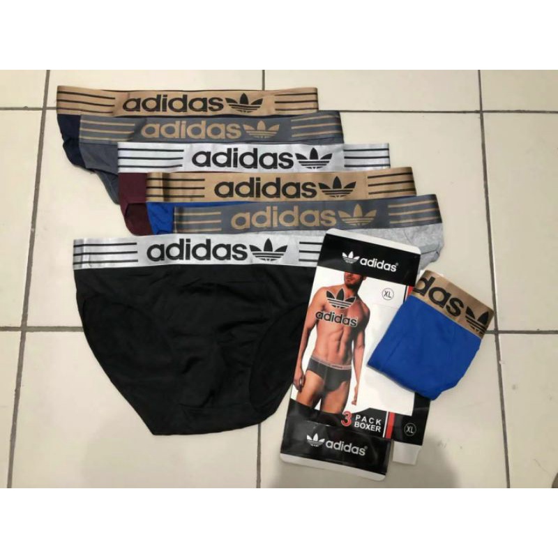 Emago - 1 Box isi 3 Pcs Celana Dalam Pria / Pakaian Dalam Pria/ CD / Daleman Celana Adidase Murah Warna Jumbo Ukuran