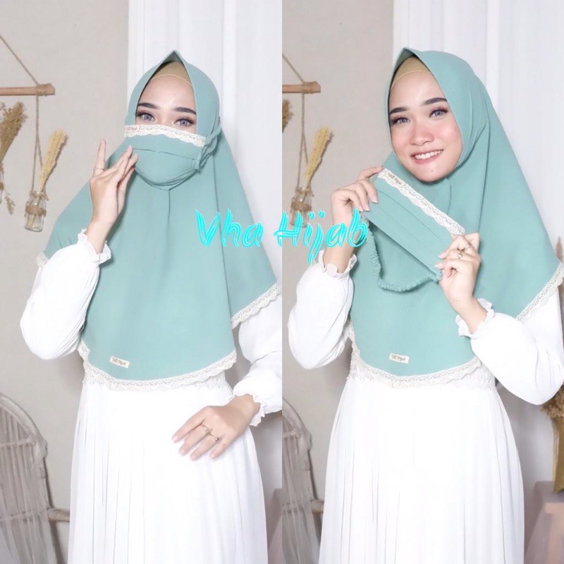 VHA | Khimar AUDY RENDA set masker husna