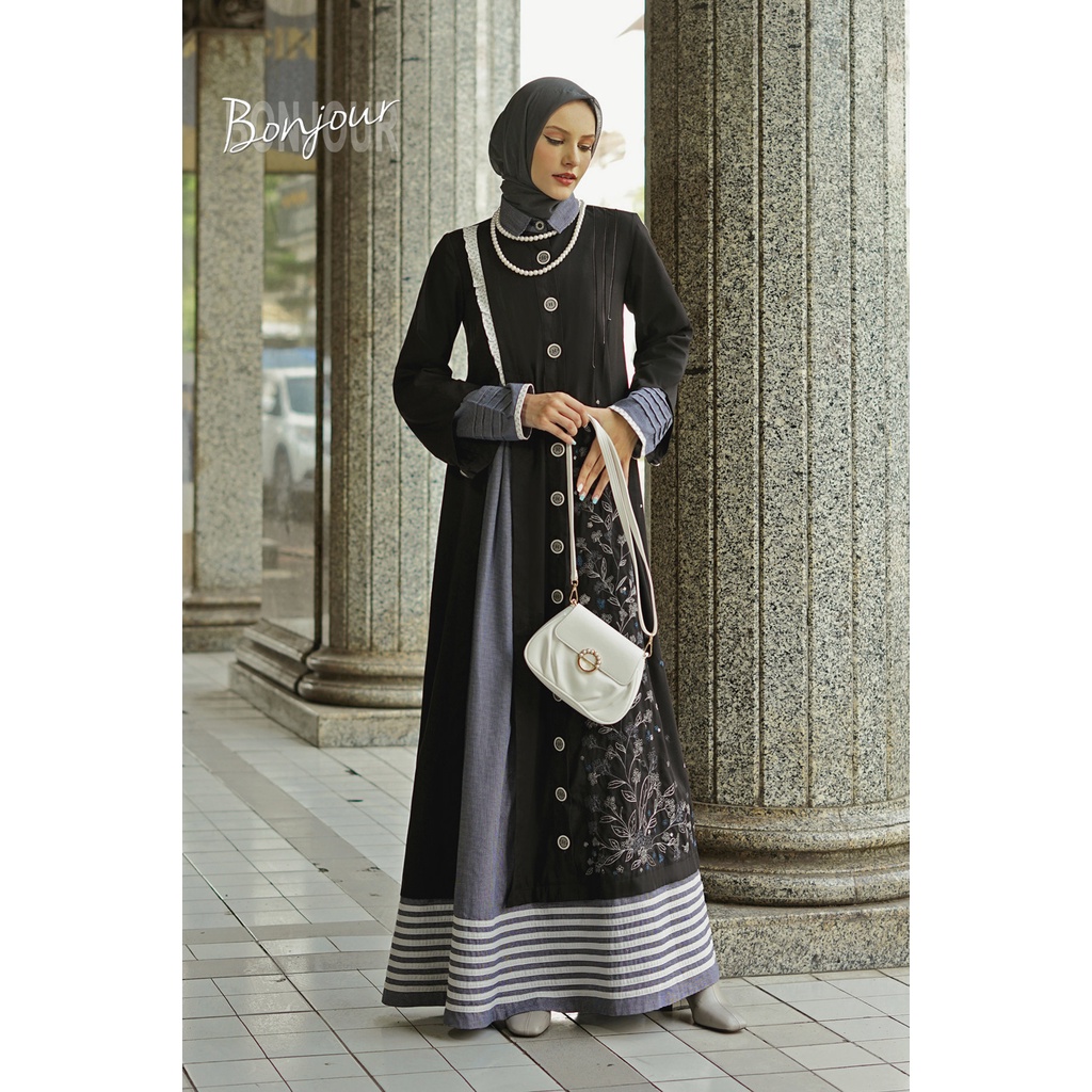 TUNEECA - GAMIS DRESS BUSANA WANITA MUSLIMA BRANDED PREMIUM TUNEECA  BONJOUR  SERI TUNEECA TUNEECA N