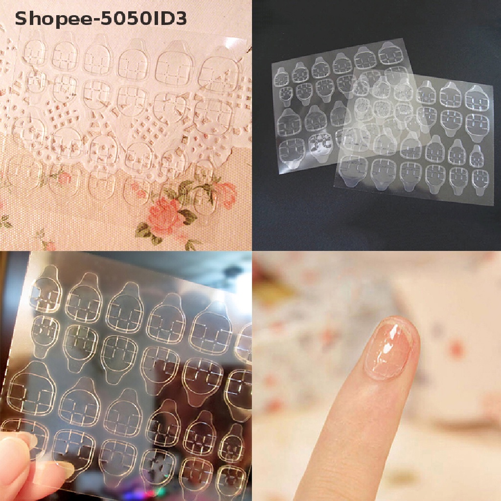 (ko) 24pcs / Set Stiker Kuku Palsu Ultra Tipis Untuk Nail Art