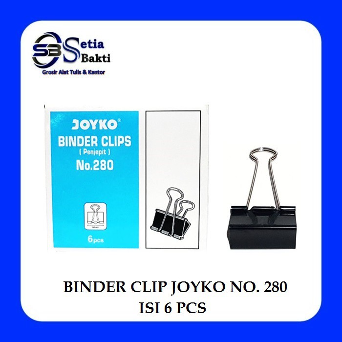 

JOYKO Binder Clip - Klip Kertas No 280 - Isi 6 Pcs