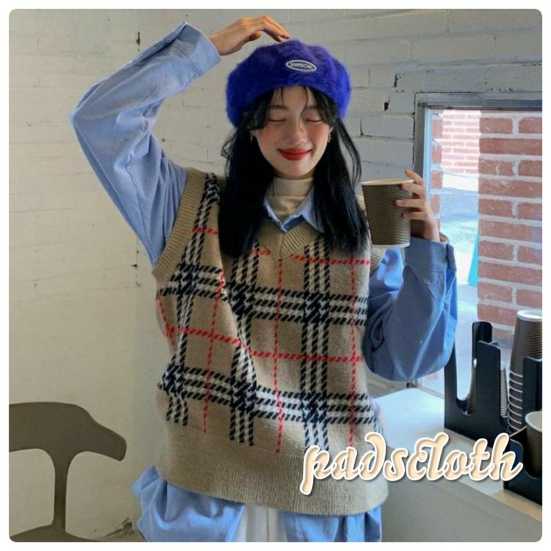 Vest Burberry Vintage Rompi Wanita Casual/rompi rajut wanita style korea