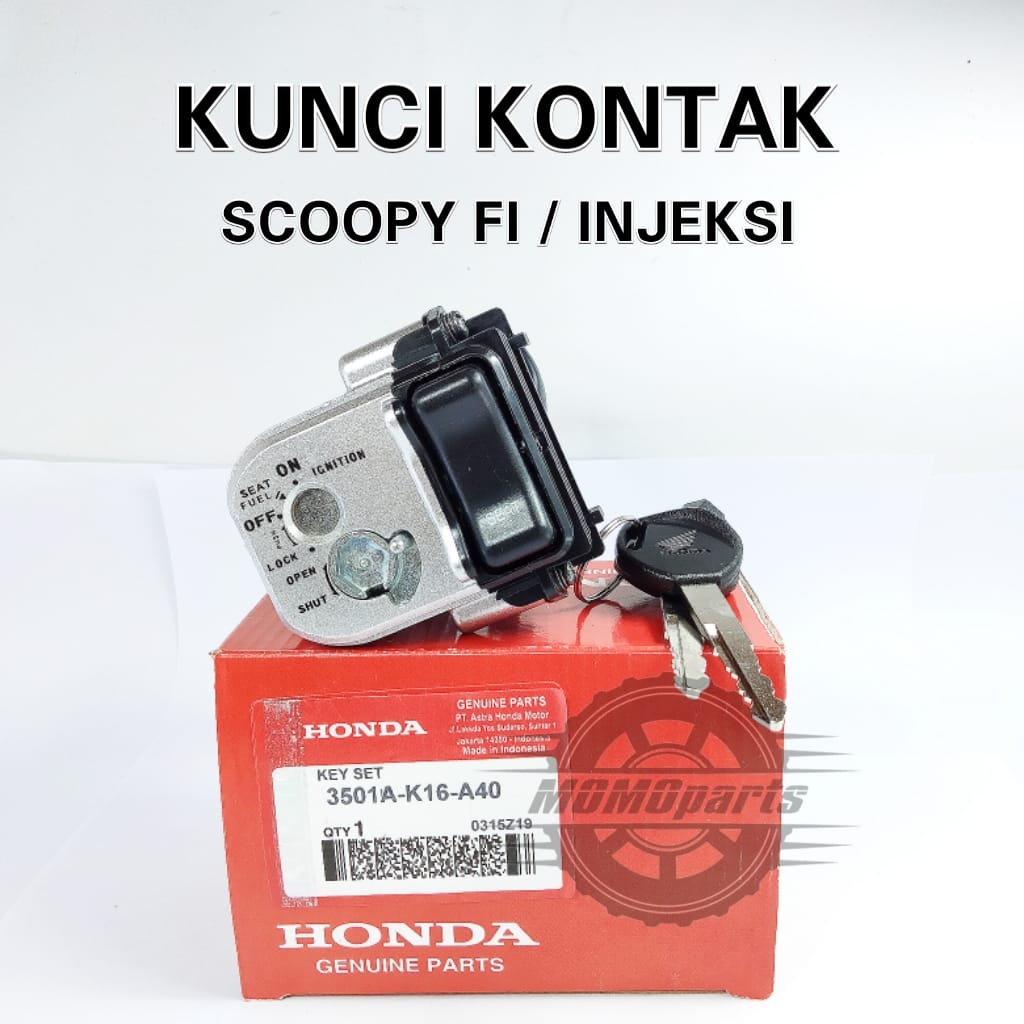 ORIGINAL KUNCI KONTAK ASSY SET PLUS TOMBOL JOK HONDA SCOOPY FI STATER KASAR KUALITAS ASLI AHM ORI KE