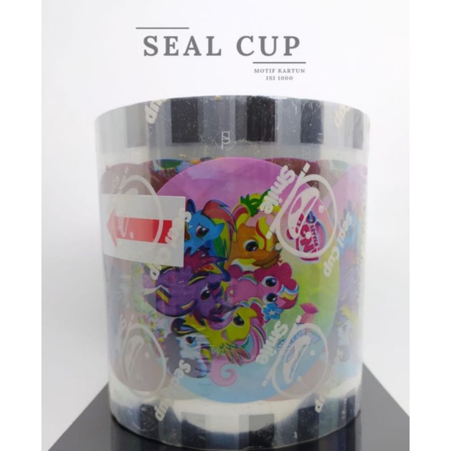 PLASTIK LID CUP SEALER CUP POLOS KARTUN BUAH DaunTeh SUKHAKU PLASTIK Cup Sealer seal polos 1000 cup gelas lid tutup gelas  cup seal Plastik lid sealer cup isi 1000