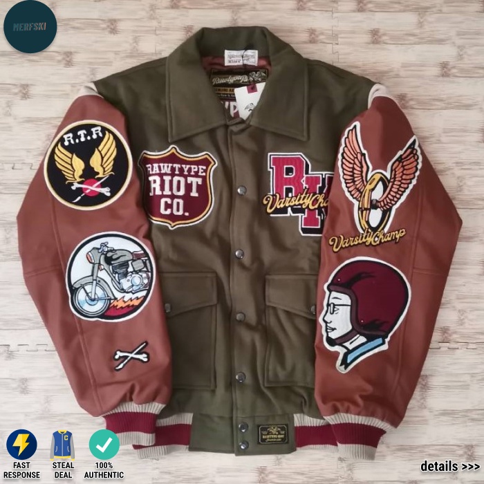Jaket Raw Type Rawtype Riot RTR Varsity Champ RK Ridwan Kamil BNIB