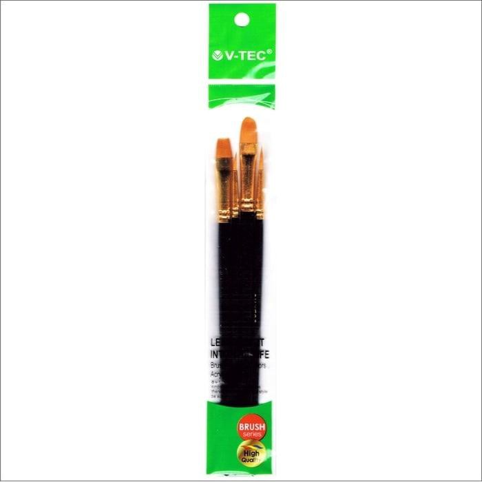 

Kuas Lukis Set Isi 4 V-Tec A02484H-4 / Kuas Set / Paint Artist Brush / Vtec Cat Air Acrylic