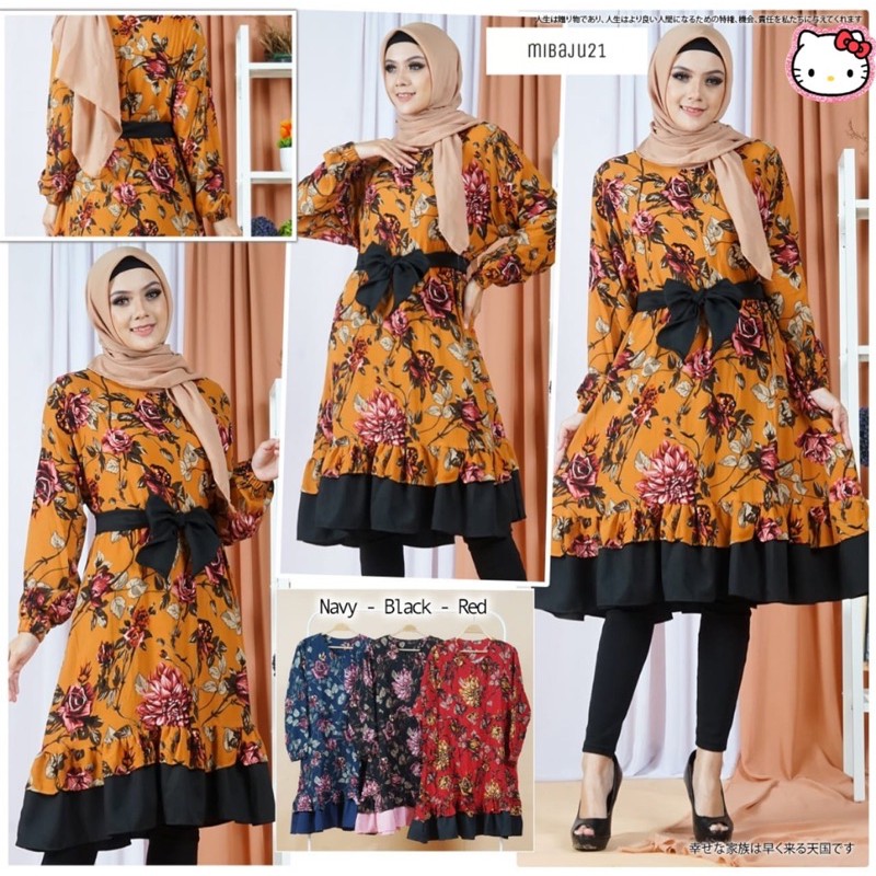 TUNIC RAYON POLOS DRESS RAYON DRESS MUSLIM