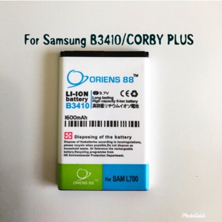 BATERAI BATRE  BATTERY ORIENS88 SAMSUNG B3410/L700 SAMSUNG CORBY PLUS DOUBLE POWER /IC ORIENS88