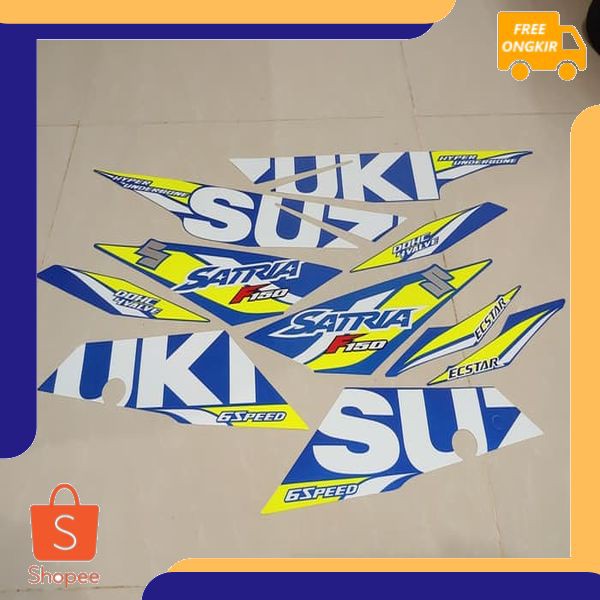 Stiker Bodi & Lis Body & Striping Satria Fu Fi 2018 Biru Gp Ecstar