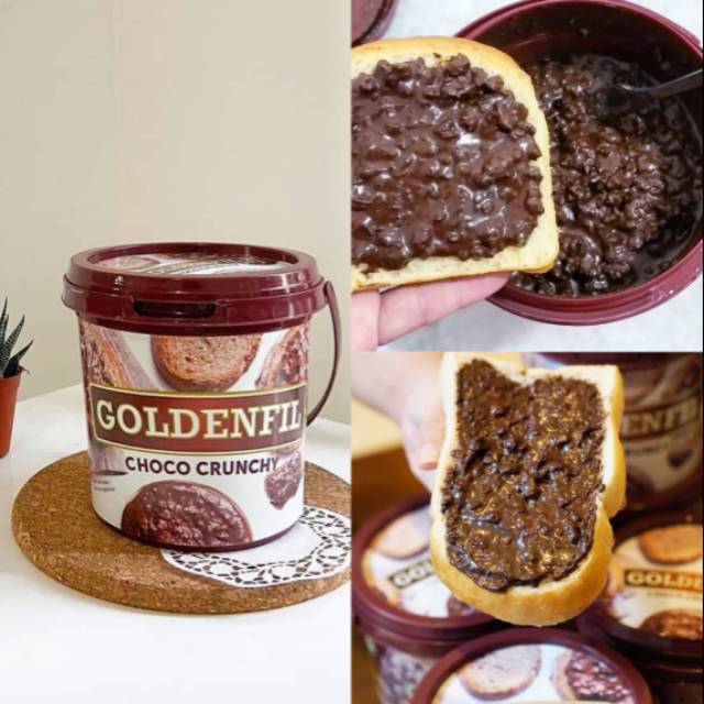 GOLDENFIL SELAI COKLAT CHOCO CRUNCHY GREENTEA HAZELNUT CHEESE BLUEBERRY STRAWBERRY TIRAMISU