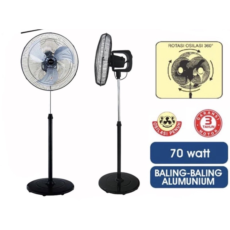 SEKAI Stand Fan Tornado 18 Inch SFN 1809 Osilasi 360 Baling-baling Aluminium