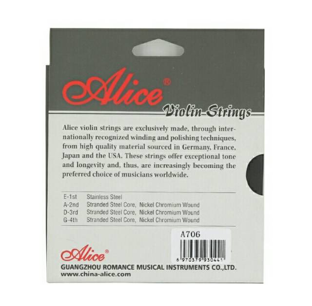 Senar biola Alice A706 violin strings Alice 706 senar Alice tujuh kosong ENAM