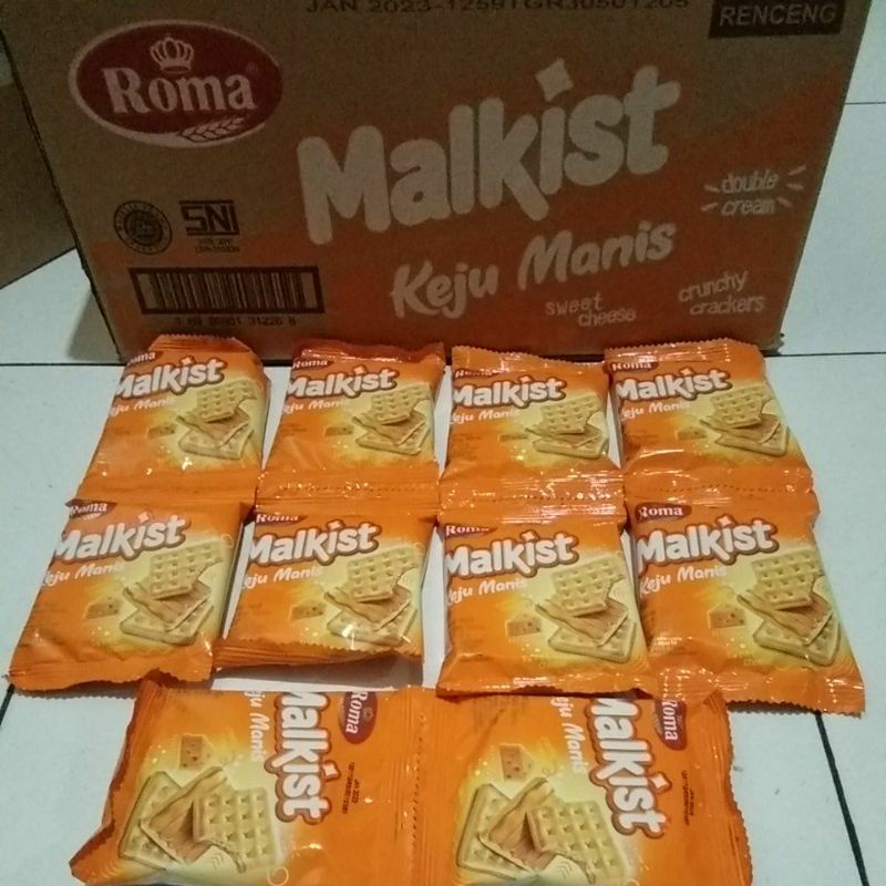 

roma malkist keju manis harga 1renteng isi 10pics@23g