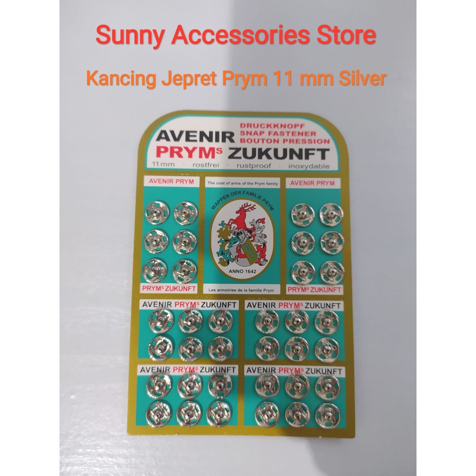 

Kancing Jepret Prym Zukunft 11 mm Silver *Premium Product* (1 Papan=36 Set)