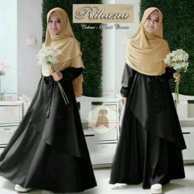 Yang Baru Keren Promo Rihana Syari (Ep) Baju Maxi Dress Muslim Busui Gamis Wanita Kekinian - Maroon