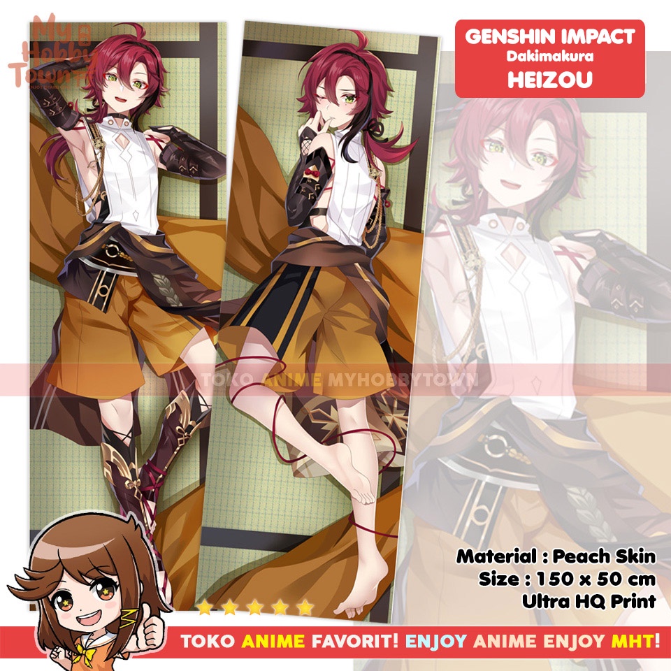 Sarung Bantal Anime Dakimakura Genshin Impact : Shikanoin Heizou