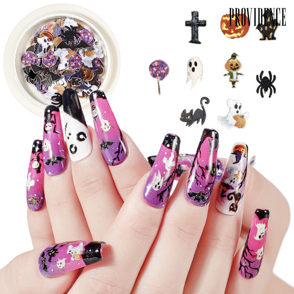 Providence Halloween Multicolor Pumpkin Ghost Spider Witch Nail Art Stickers Decals Decor