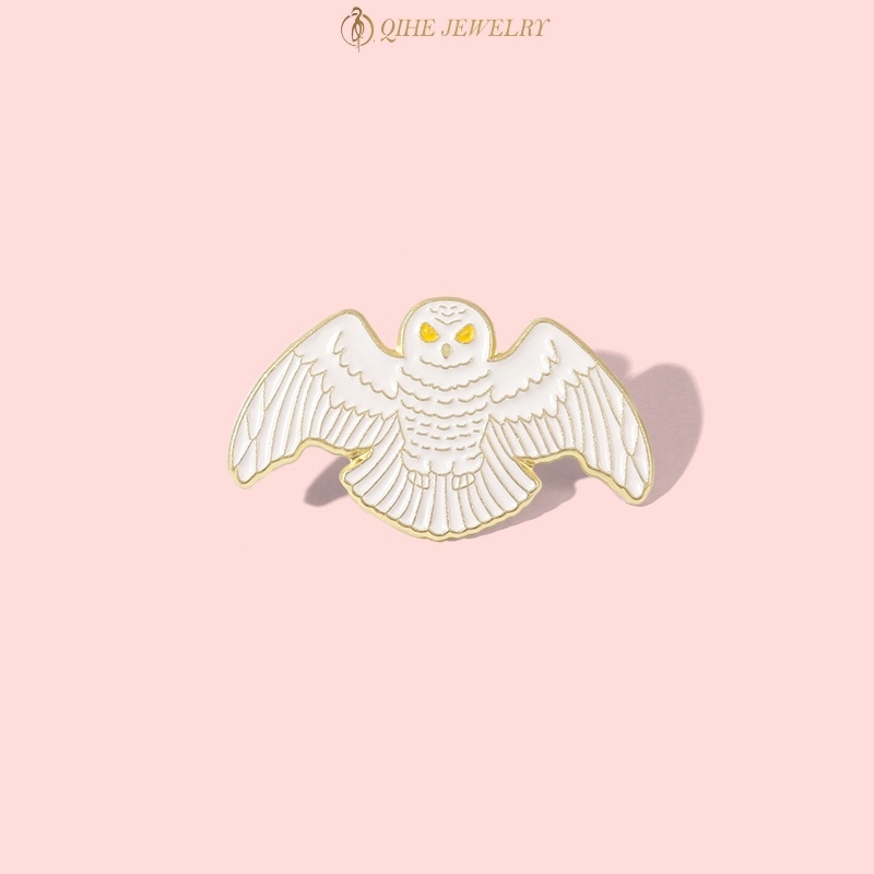 Bros Pin Enamel Bentuk Hewan Burung Elang Putih Untuk Hadiah Teman