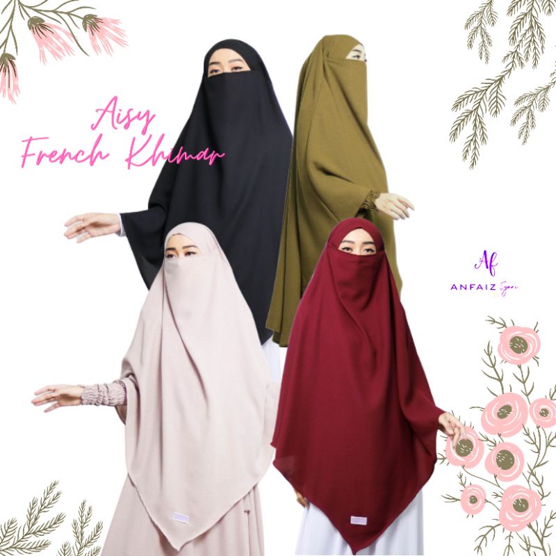 Aisy French Khimar | khimar cantik | Khimar Turki | Khimar set Cadar | Khimar jumbo | Khimar syar'i 