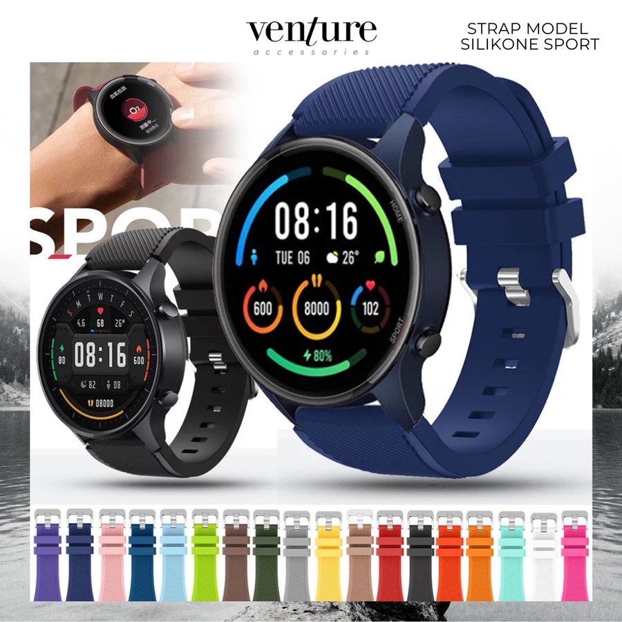 STRAP XIAOMI MI WATCH 46MM TALI JAM MODEL SILIKONE SPORT RUBBER 22MM