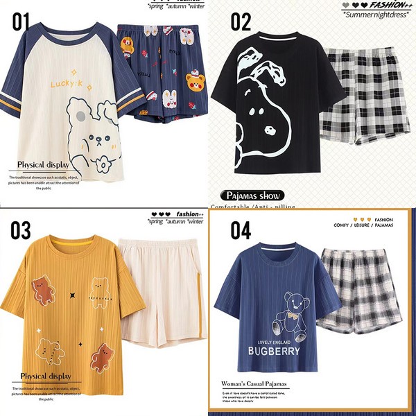 LKT720 Setelan Baju Tidur Pendek Wanita PREMIUM Piyama Import Baju Tidur Import [1KG 4PC]
