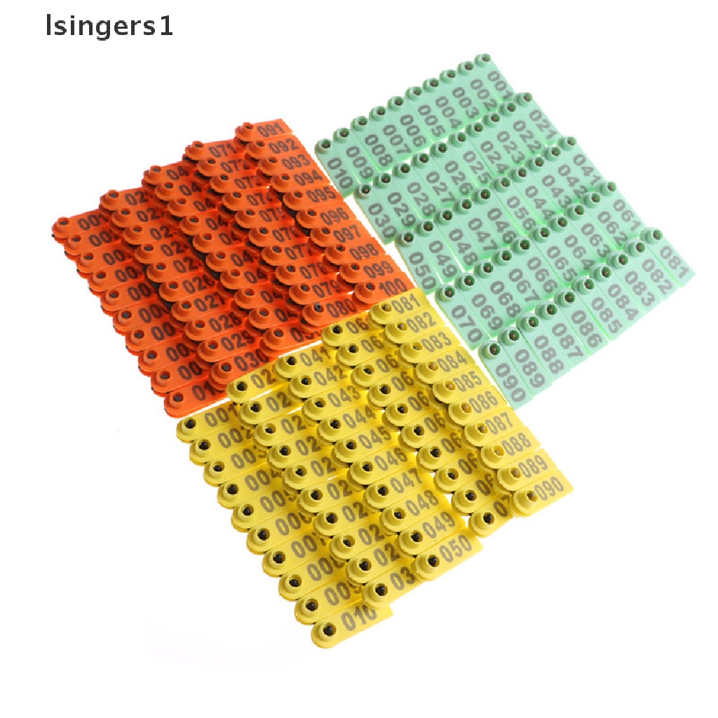 (lsingers1) 100pcs Tag Nomor Bahan Plastik Untuk Telinga Domba / Babi / Sapi