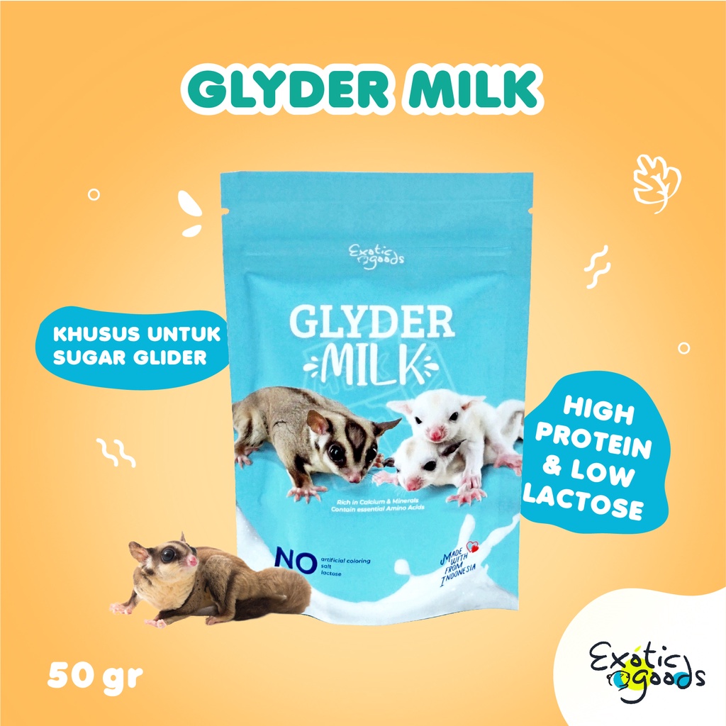 GLYDER MILK SUSU SUGAR GLIDER MILK 50gr SUSU JOEY SUGAR GLIDER MILK REPLACER SUSU HEWAN KECIL