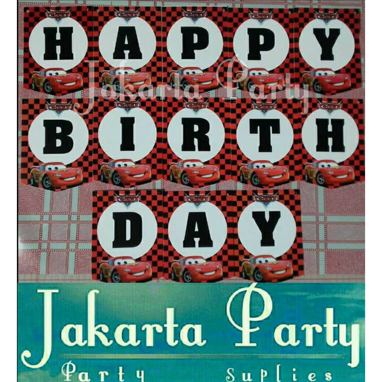 Banner HBD Cars / Bunting Flag Cars - Jakarta Party