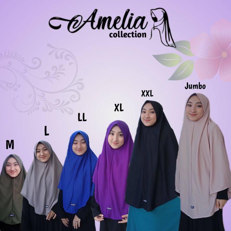 JILBAB SLEM ANTEM POLOS AMELIA ,JILBAB size XL-JUMBO ||JILBAB354