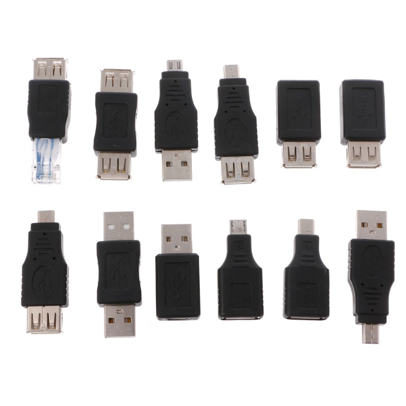 Btsg 12Pcs/Set USB 2.0 A Male to USB Micro Female Adapter Converter