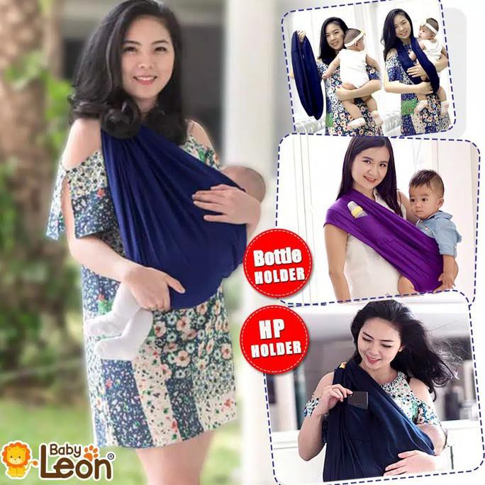 Gendongan Bayi Kaos/Geos Baby Leon Polos Warna Navi Ukuran M Dan L - Navi Blue, M